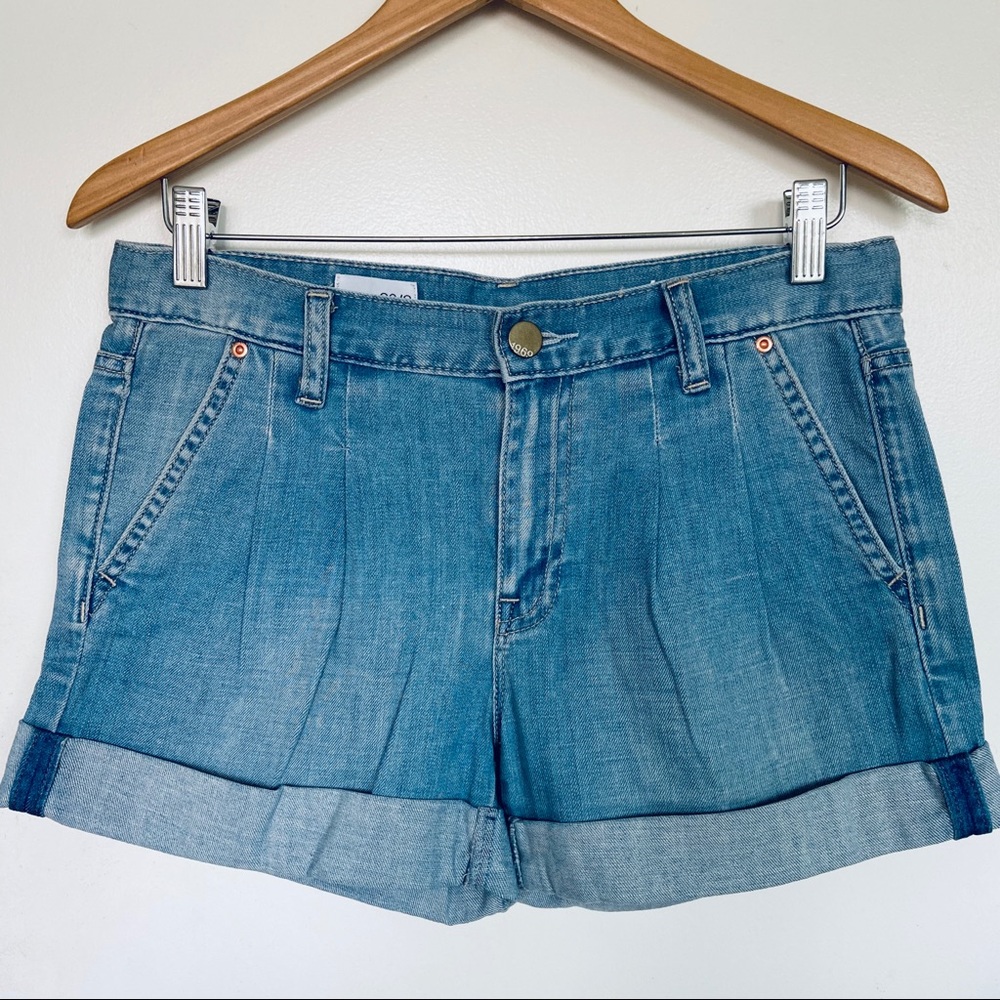 Gap Rolled Hem Pleated Denim Jean Shorts